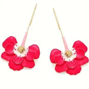Pink flower earrings M701